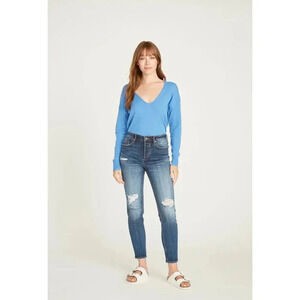 NWT Vigoss Women’s Frankie Slim Straight Dark Wash Denim Jeans Size 30